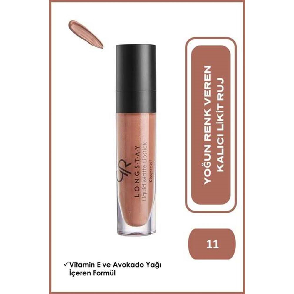GOLDEN ROSE LONGSTAY LIQUID MATTE LIPSTICK KISSPROOF 11