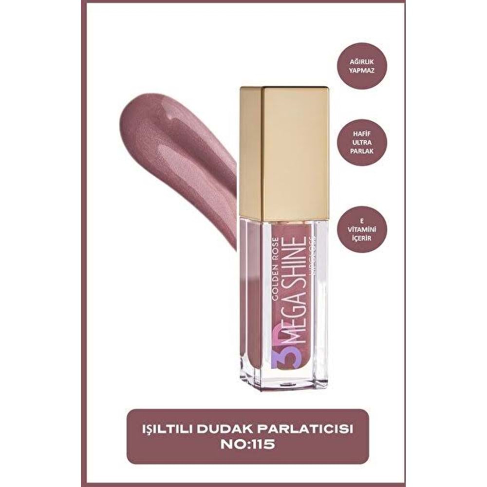 GOLDEN ROSE 3D MEGA SHINE LIPGLOSS 115