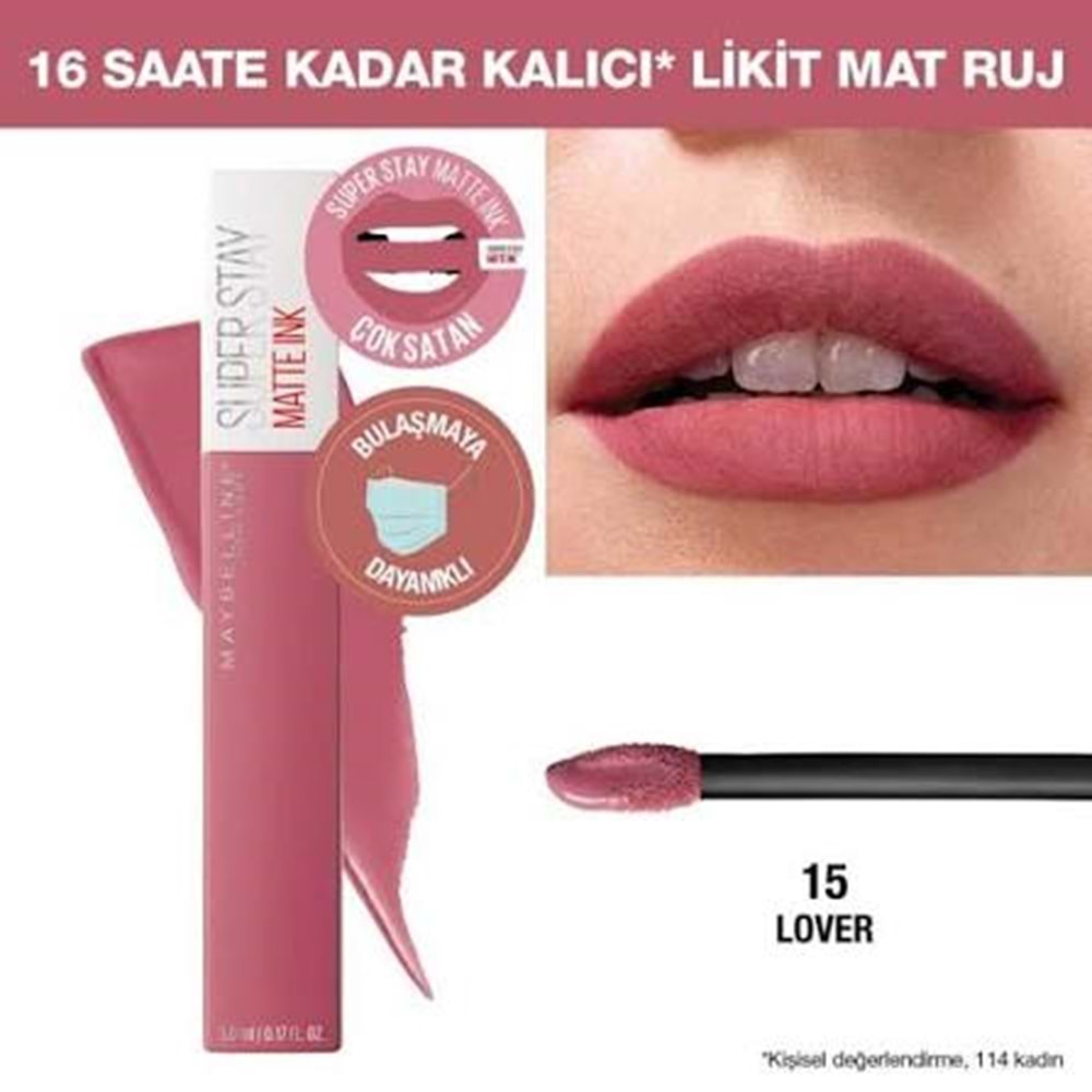 MYB SUPER STAY MATTE INK RUJ 15 LOVER