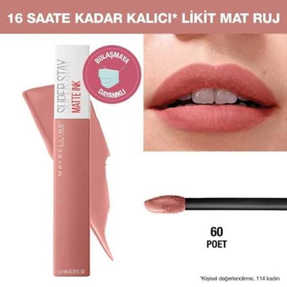 MYB SUPER STAY MATTE INK RUJ 60 POET