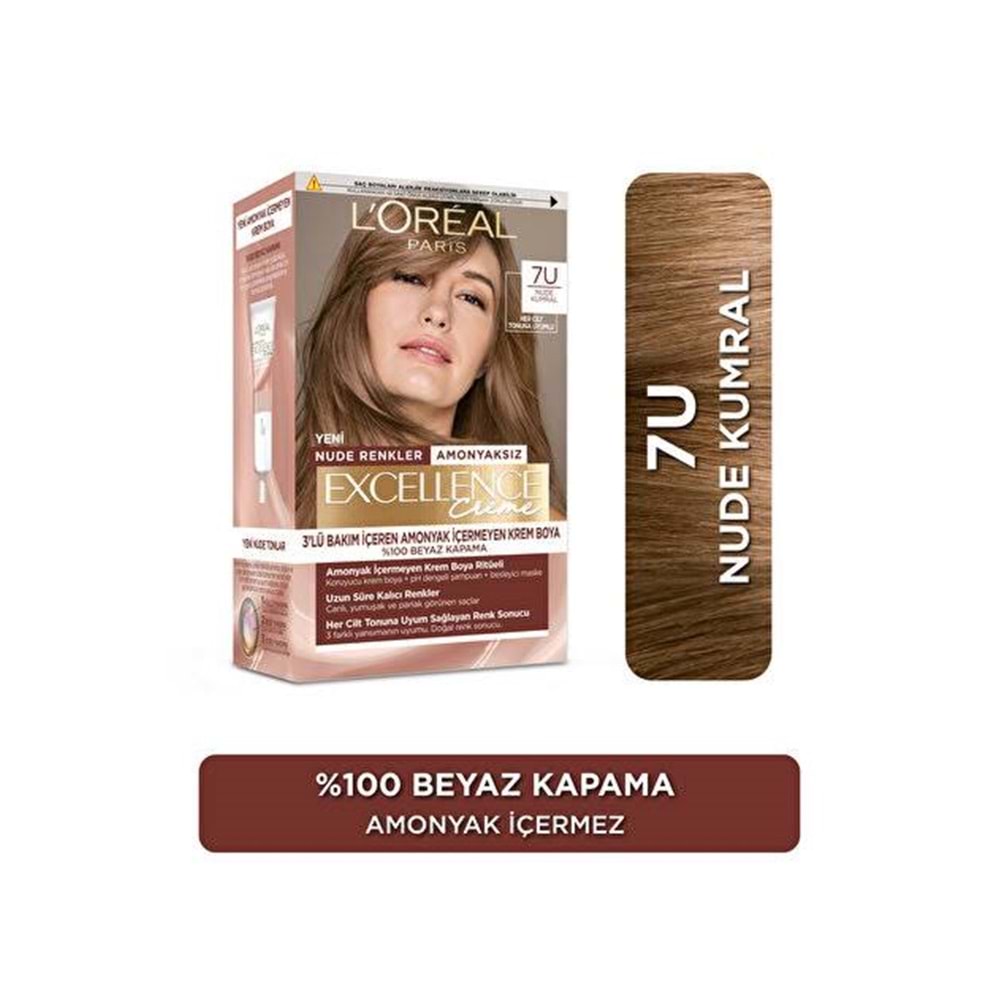 LOREAL EXCELLENCE CREME SAÇ BOYASI 7U NUDE KUMRAL