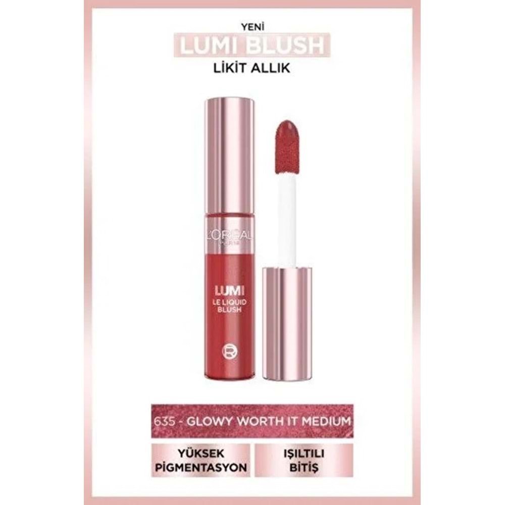 LOREAL LUMI LE LIQUID BLUSH 635 GLOWY WORTH IT MEDIUM
