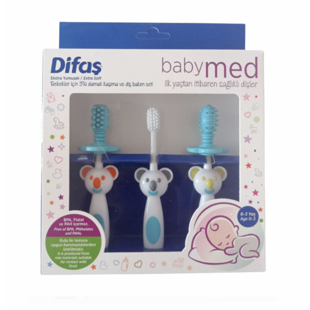 DİFAŞ BABYMED MAVİ AĞIZ BAKIM SETİ 3LÜ