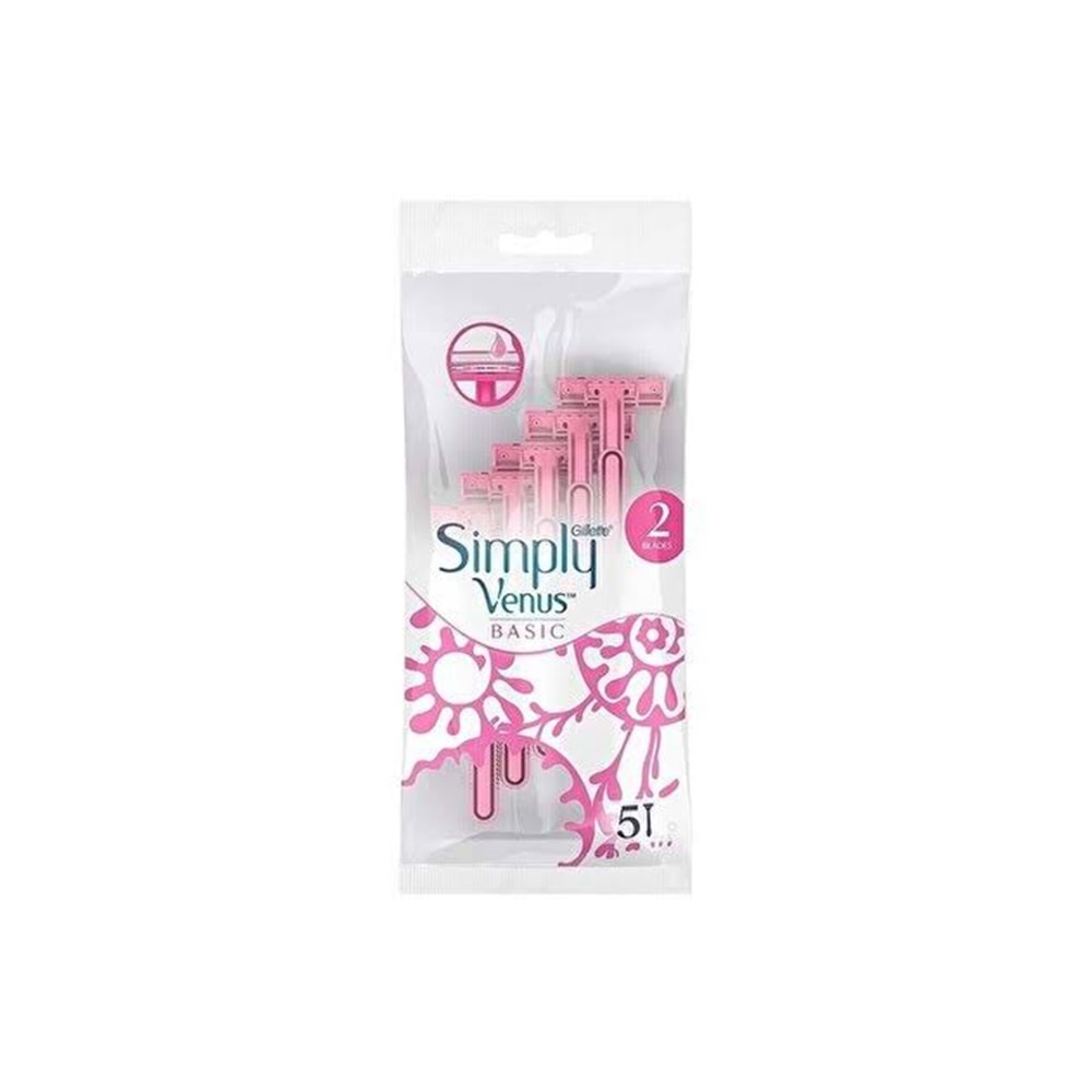 GİLLETTE SIMPLY VENUS BASIC POŞET 5Lİ