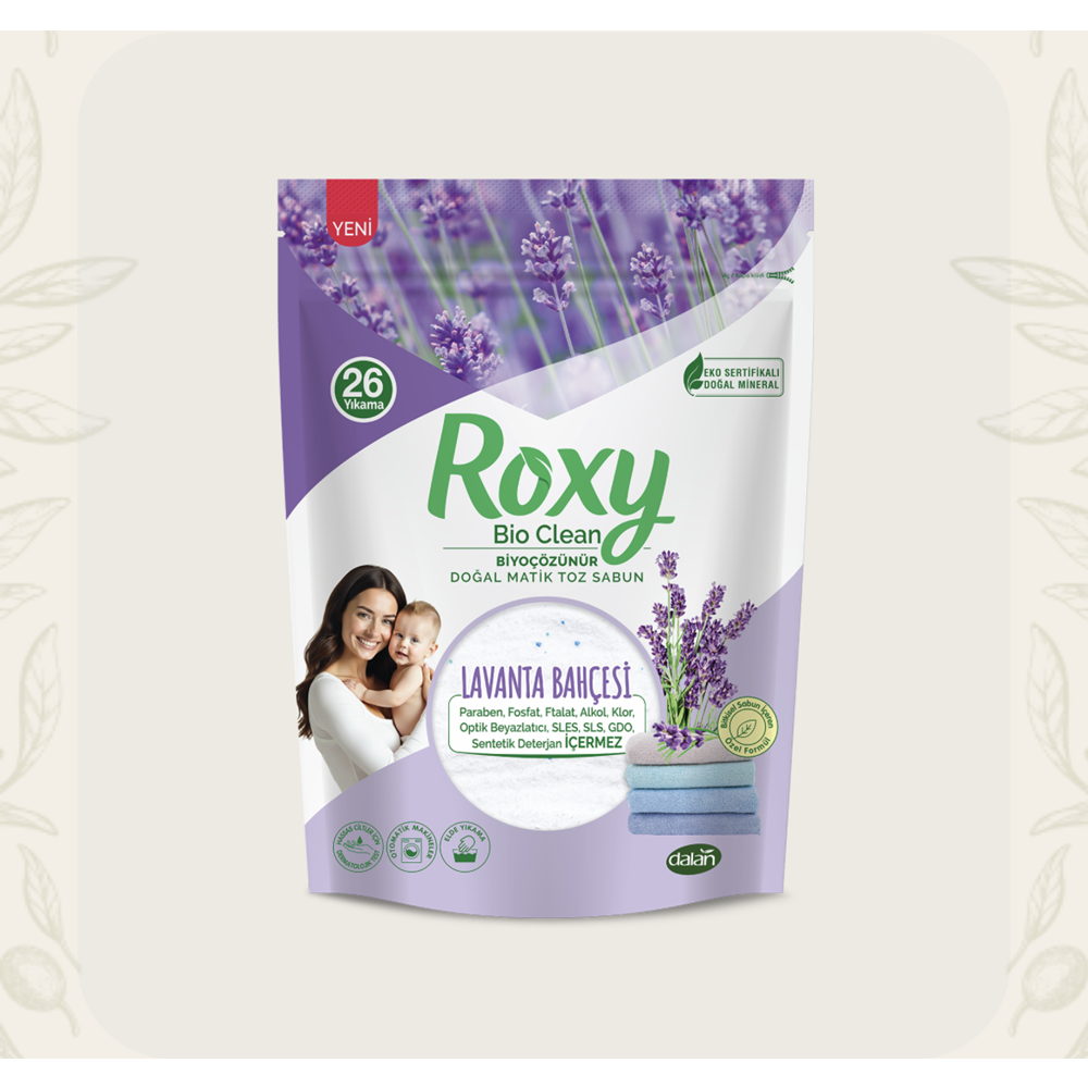 ROXY BİYOÇÖZÜNÜR DOĞAL MATİK LAVANTA TOZ SABUN 800G