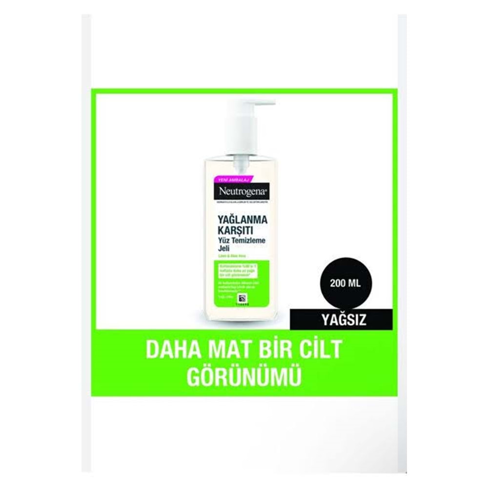 NEUTROGENA YAĞLANMA KARŞITI YÜZ TEMİZLEME JELİ 200 ML