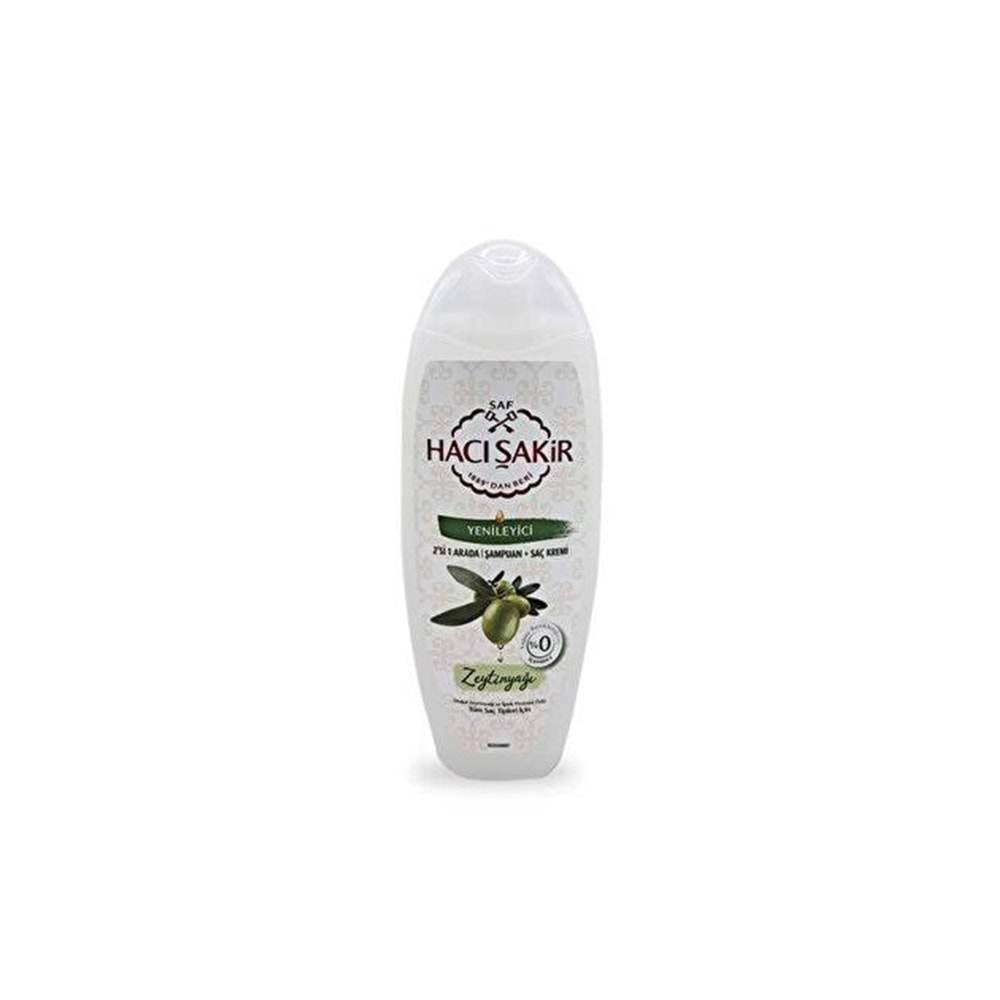 HACI ŞAKİR ZEYTİNYAĞI 2 IN 1 ŞAMPUAN 500 ML