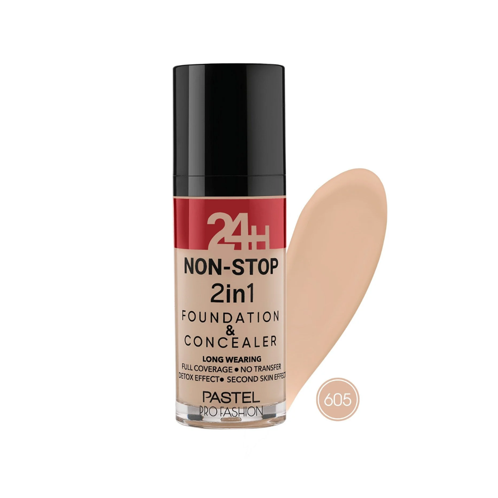 PASTEL 24H NON-STOP 2in1 FOUNDATION&CONCEALER 605