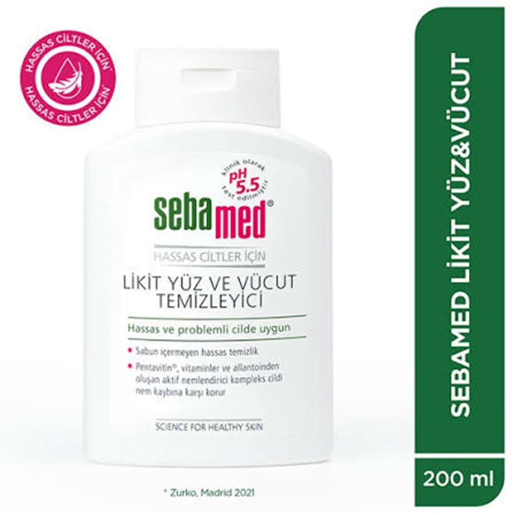 SEBAMED LİKİT YÜZ & VÜCUT TEMİZLEYİCİ 200 ML