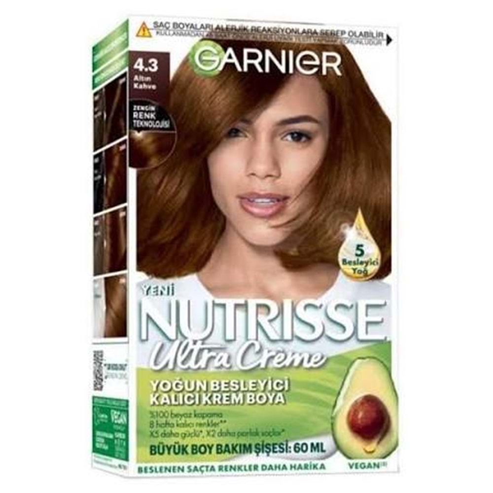 GARNIER NUTRISSE YOĞUN BESLEYİCİ KALICI KREM BOYA 4.3 ALTIN KAHVE