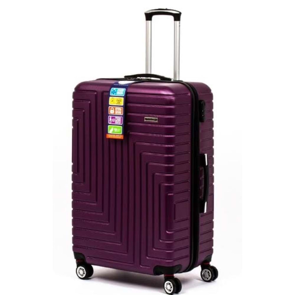 TRAVEL POLO A1004 ABS VALİZ 55 CM MOR