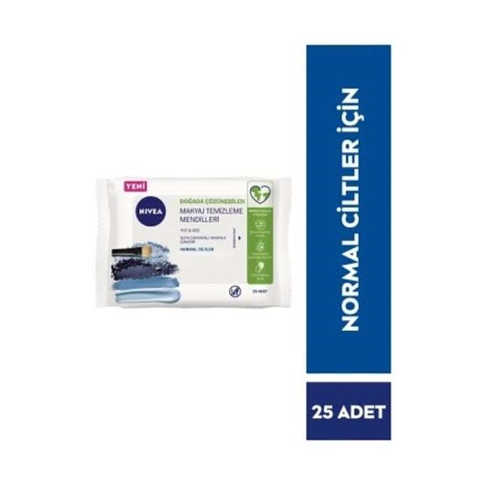 NIVEA MAKYAJ TEMİZLEME MENDİLİ NORMAL&KARMA CİLT 25Lİ