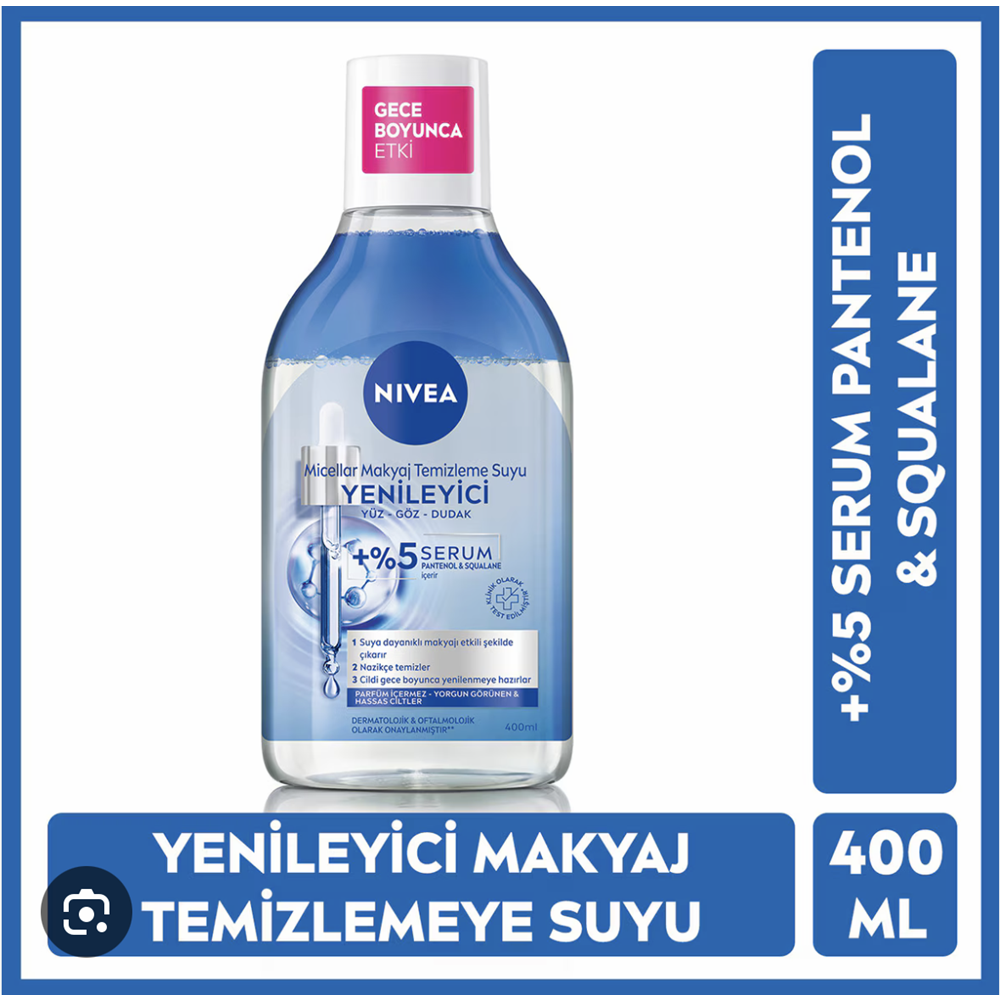 NIVEA YENİLEYİCİ MICELLAR MAKYAJ TEMİZLEME SUYU 400 ML