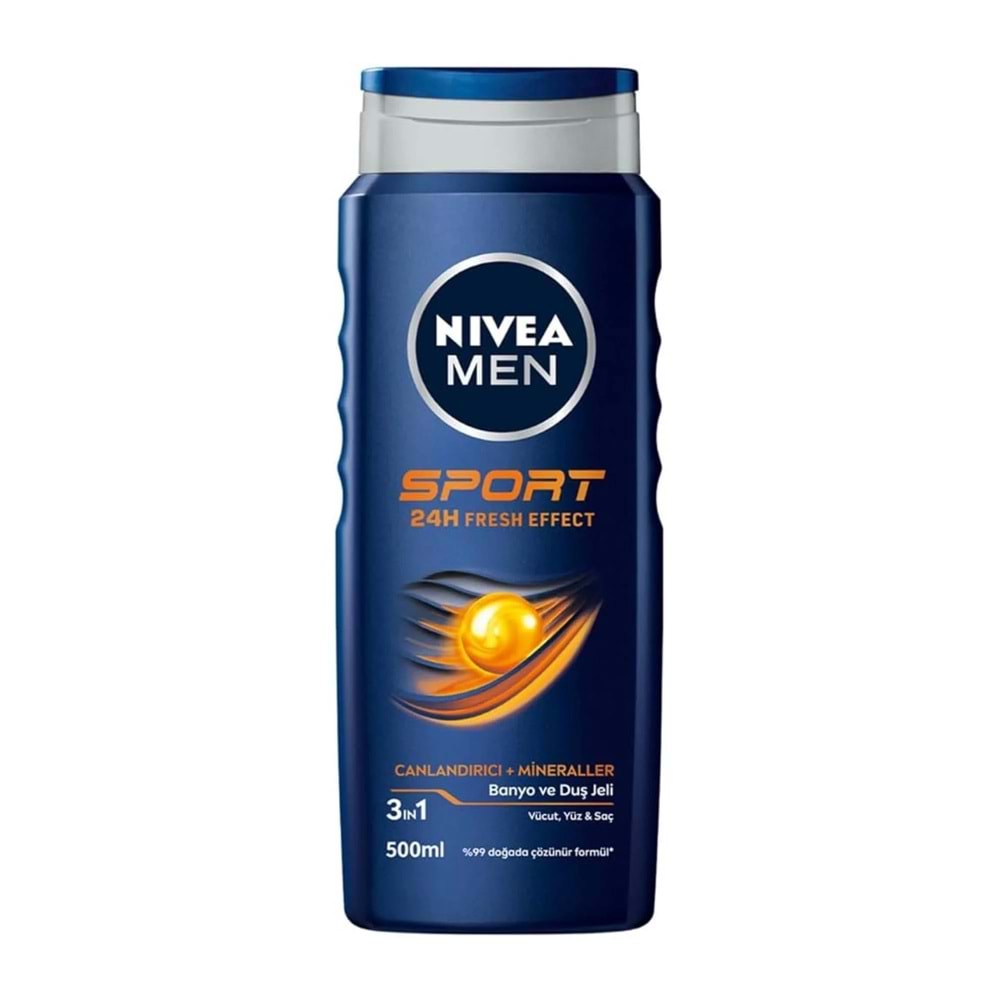 NIVEA MEN SPORT CANLANDIRICI MİNERALLER BANYO VE DUŞ JELİ 500 ML