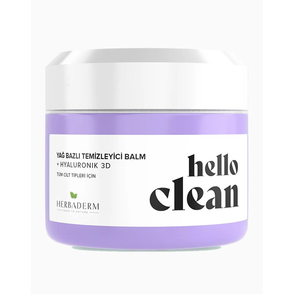 HERBADERM HELLO CLEAN YAĞ BAZLI TEMİZLEYİCİ BALM HYALURONIK 3D 100 ML