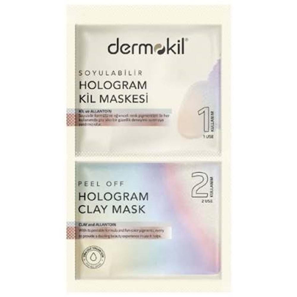 DERMOKİL SOYULABİLİR HOLOGRAM KİL MASKESİ 7,5 ML X 2