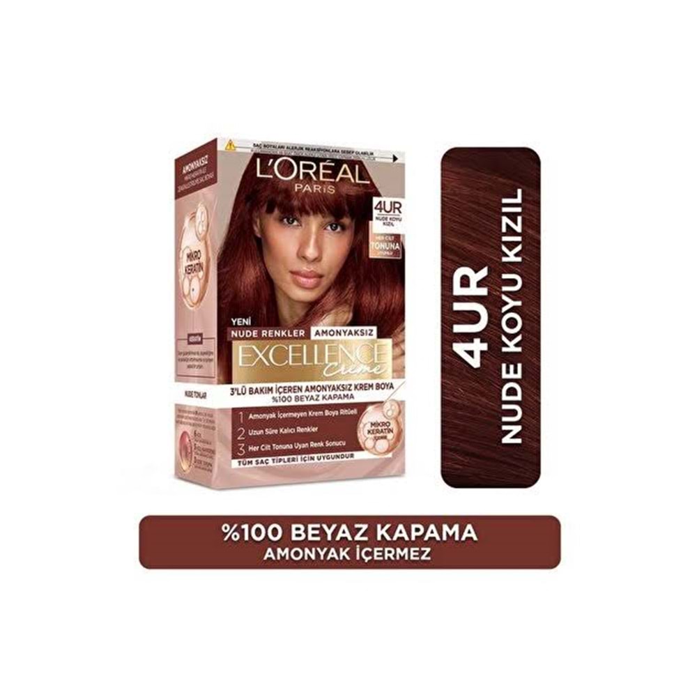 LOREAL PARIS EXCELLENCE CREME 4UR NUDE KOYU KIZIL