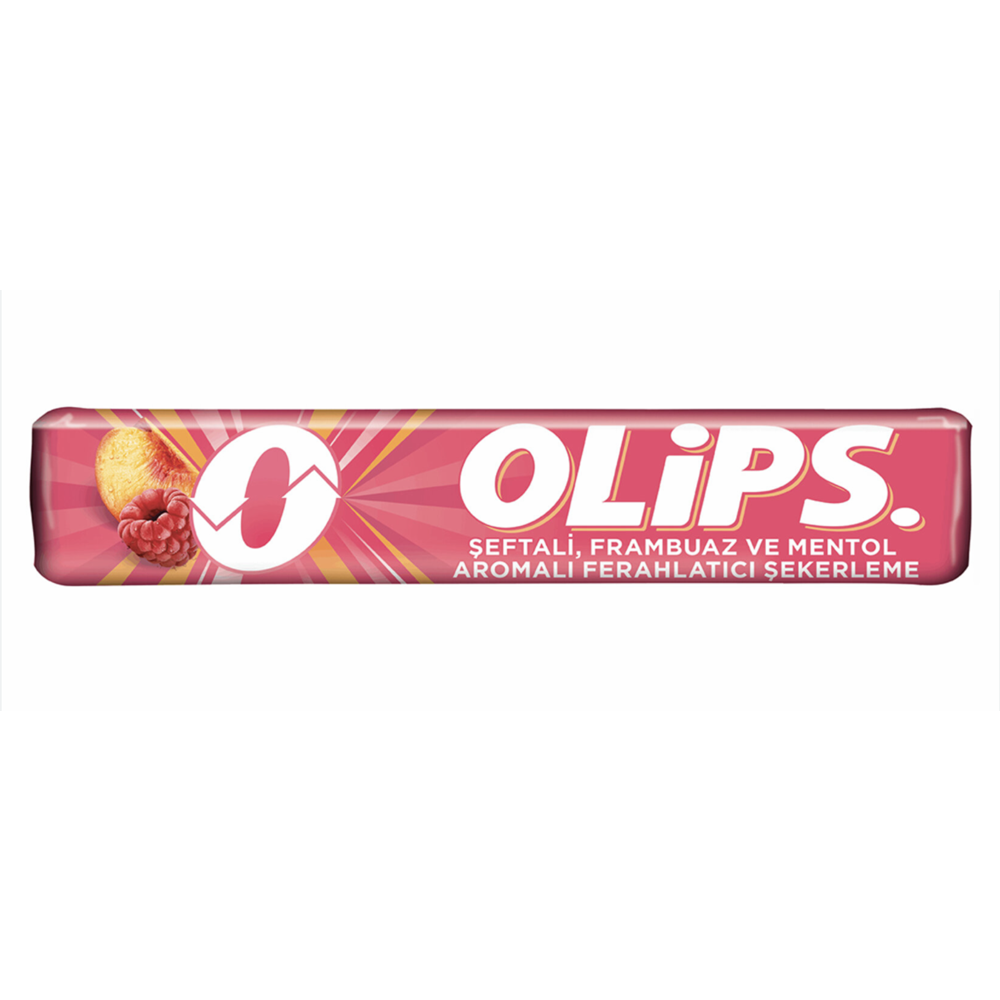 OLIPS ŞEFTALİ FRAMBUAZ MENTOL AROMALI ŞEKER 28G