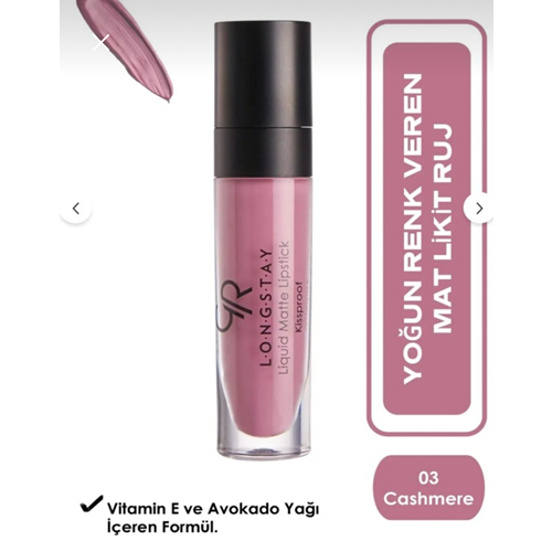 GOLDEN ROSE LONGSTAY LIQUID MATTE LIPSTICK KISSPROOF 03