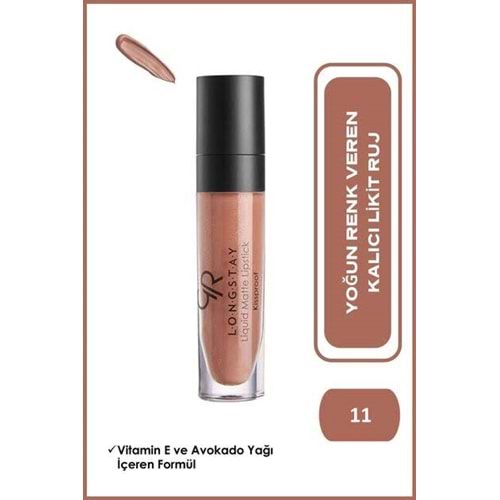 GOLDEN ROSE LONGSTAY LIQUID MATTE LIPSTICK KISSPROOF 11