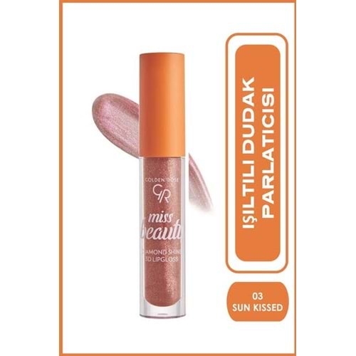 GOLDEN ROSE MISS BEAUTY DIAMOND SHINE 3D LIPGLOSS 03 SUNKISSED