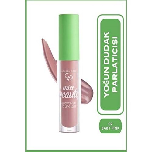 GOLDEN ROSE MISS BEAUTY GLOW SHINE 3D LIPGLOSS 02 BABY PINK