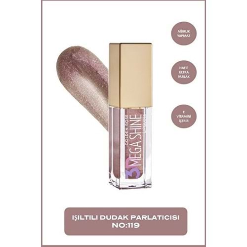 GOLDEN ROSE 3D MEGA SHINE LIPGLOSS 119 SPARKLE