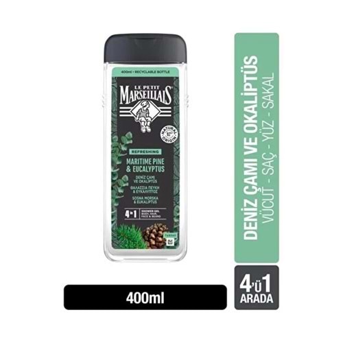 LE PETIT MARSEILLAIS DENİZ ÇAMI VE OKALİPTUS ŞAMPUAN VE DUŞ JELİ 400 ML