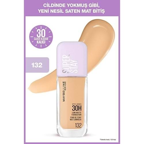 MYB SUPER STAY LUMI MATTE FOUNDATION 132
