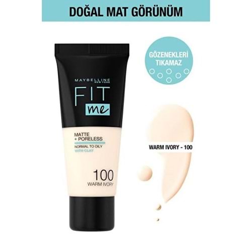 MYB FIT ME FOUNDATION 100 WARM IVORI