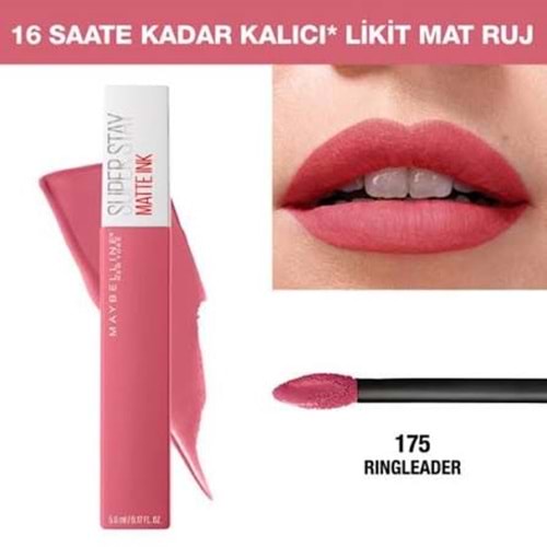 MYB SUPER STAY MATTE INK RUJ 175 RINGLEADER