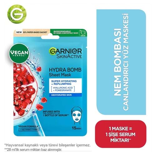GARNIER HYDRA BOMB YÜZ MASKESİ