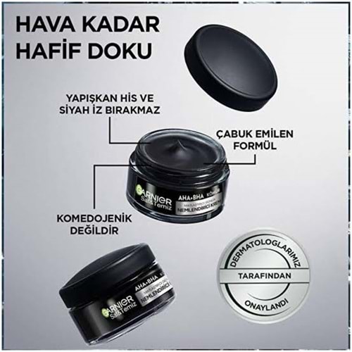 GARNIER SKIN AHA+BHA KÖMÜR NEMLENDİRİCİ KREM
