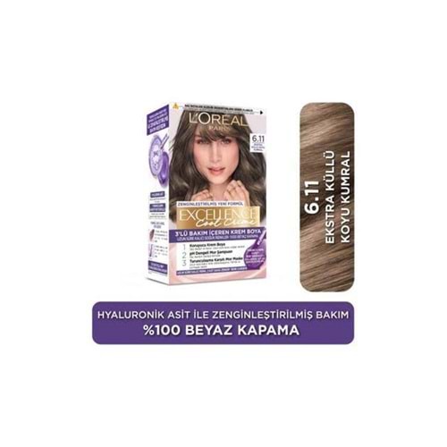 LOREAL EXCELLENCE COOL SAÇ BOYASI 6.11 EKSTRA KÜLLÜ KOYU KUMRAL