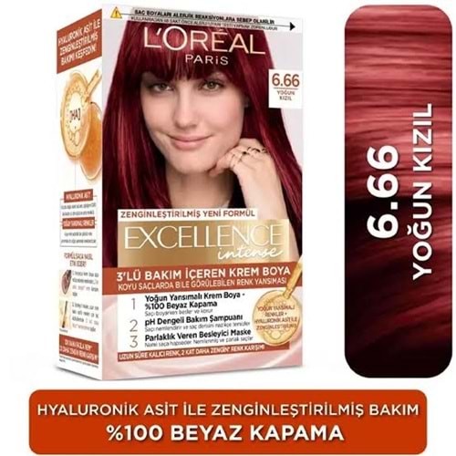 LOREAL EXCELLENCE INTENSE SAÇ BOYASI 6.66 YOĞUN KIZIL