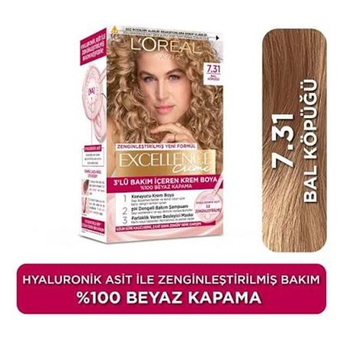 LOREAL EXCELLENCE CREME SAÇ BOYASI 7.31 BAL KÖPÜĞÜ
