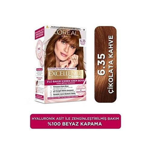 LOREAL EXCELLENCE CREME SAÇ BOYASI 6.35 ÇİKOLATA KAHVE