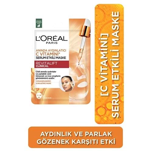 LOREAL SKIN REVITALIFT CLINICAL C VIT YÜZ MASKESİ