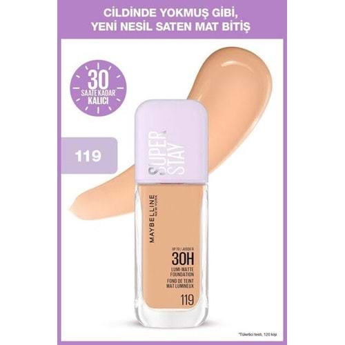 MYB SUPER STAY LUMI-MATTE FOUNDATION 119