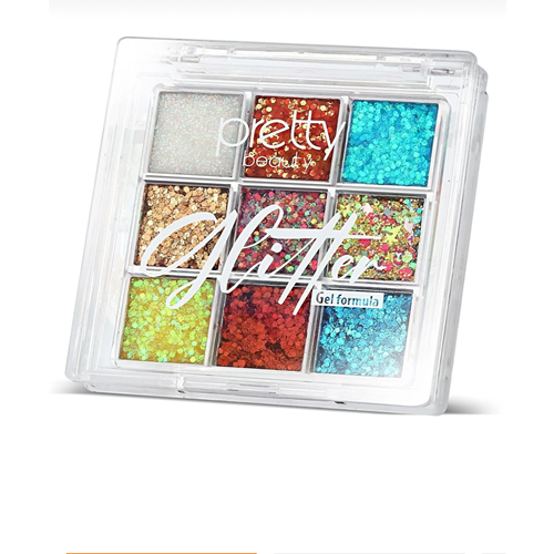 PRETTY PB-203 GLITTER GEL FAR PALETİ 9 LU