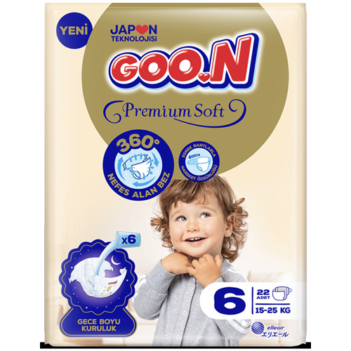 GOON PREMIUM SOFT BEBEK BEZİ 22Lİ 6 BEDEN JUMBO