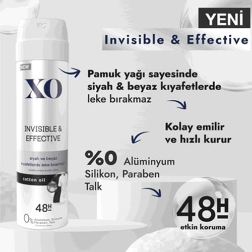 XO INVISIBLE & EFFECTIV DEO WOMEN 150 ML