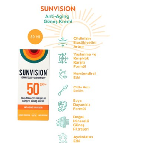 SUNVISION YAŞLANMA VE KIRIŞIKLIK KARŞITI GÜNEŞ KREMİ 50 ML
