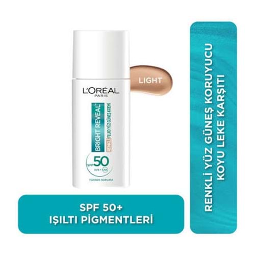 LOREAL SKIN BRIGHT REVEAL YÜZ GÜNEŞ KREMİ LIGHT