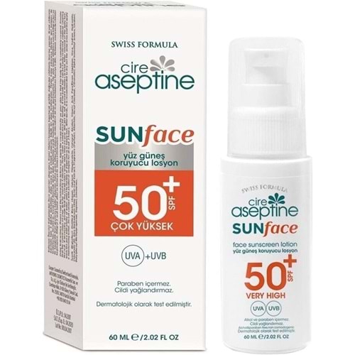CİRE ASEPTİNE YÜZ GÜNEŞ KORUYUCU 50 SPF 60 ML