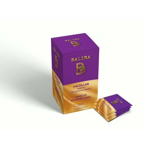 BALERA MICELLAR MAKYAK TEMİZLEME MENDİLİ (30LU TEKLİ AMBALAJ)