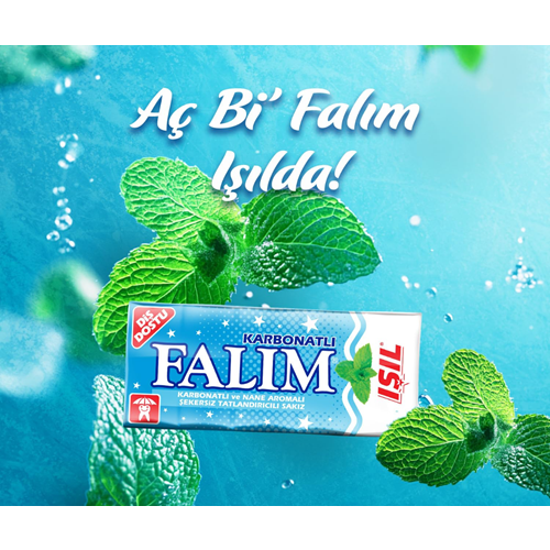 FALIM 5Lİ IŞIL MAVİ KARBONAT VE NANE AROMALI SAKIZ