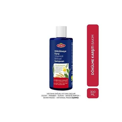 OTACI DÖKÜLMEYE KARŞI VİTAMİNLİ BİTKİSEL ŞAMPUAN 300 ML