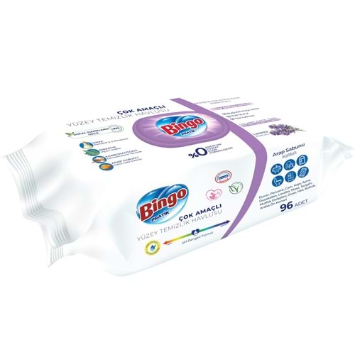 BİNGO YÜZEY HAVLUSU LAVANTA LARGE 96LI