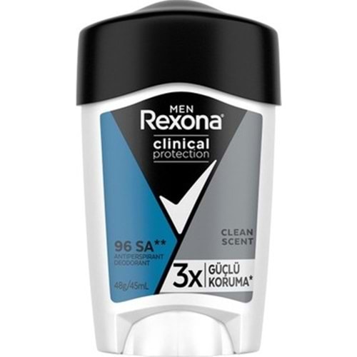REXONA MEN CLEAN SCENT CLINICAL PROTECTION STICK DEODORANT 45 ML